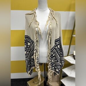 Flying Tomato Boho Open Fringe Trim Front Cardigan